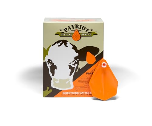Patriot Insecticide Cattle Ear Tag | Controls Flies & Ticks | 20 Cattle Ear Tags