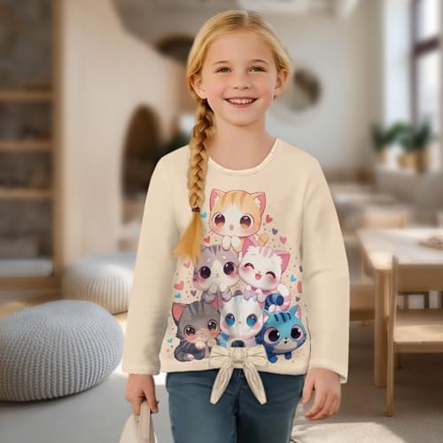 Kids Casual Long Sleeves for Girls T Shirt Crewneck Pullover Tops Size 5-12 Years4