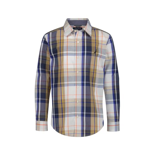 Image of Nautica Boys Long Sleeve Woven Button-Down Shirt, Comfortable, Classic Fit