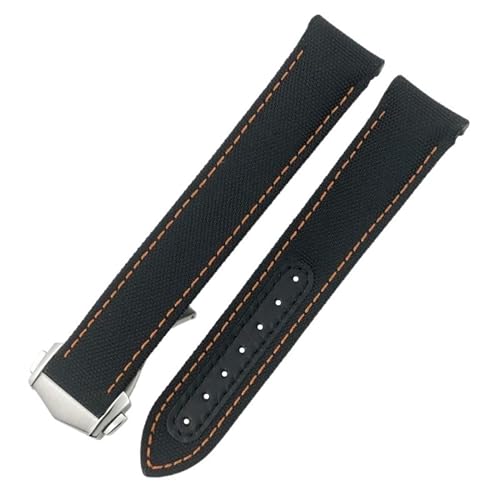 Bracelet montre nylon 20mm bleu compatible Omega Aqua Terra et Moonwatch
