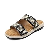 JBU Women's Fashion Wedge Sandal, Black Raffia, 9.5