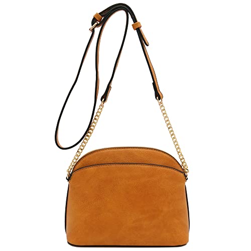 Image of FashionPuzzle Faux Leather Small Dome Crossbody Bag with Chain Strap