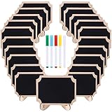 Wokape 35Pcs Missing Rectangle Mini Chalkboards Signs with Liquid Chalk Markers Assortment Kit, Chal