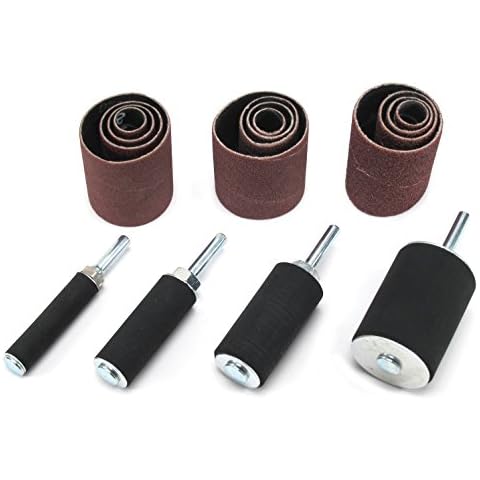 Elitexion Sanding Drum and Sleeve Set, Extra Long Drum 2 Inch Long – 16 Pieces Cover