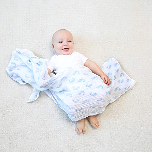 Image of aden + anais Swaddle Blanket, Boutique Muslin Blankets for Girls & Boys, Baby Receiving Swaddles, Ideal Newborn & Infant Swaddling Set, Perfect Shower Gifts, 4 Pack, Natural History