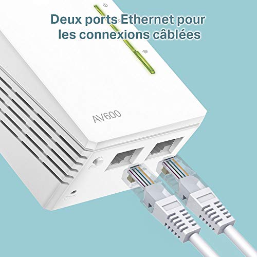 TP-Link CPL AV600 Wi-Fi 300 Mbps, 2 Ports Fast Ethernet, Pack de 2 CPL (TL-WPA4225KIT)