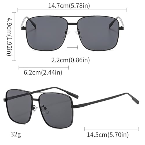 willochra Vintage Square Sunglasses for Men Women 70s Fashion Metal Gradient Shades black blue Pilot Sunglasses UV4004