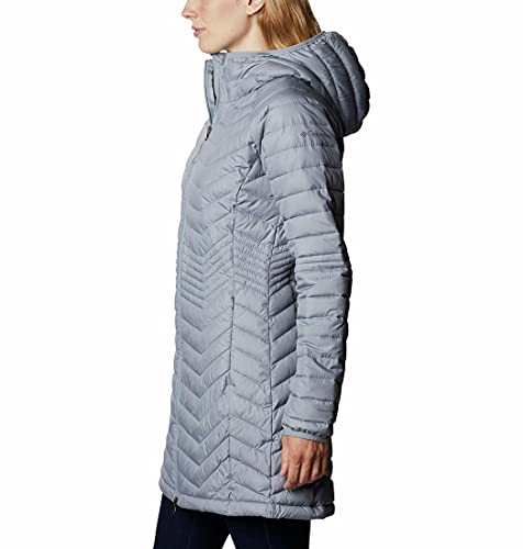 Columbia Jaqueta feminina Powder Lite média, Tradewinds cinza, pequena
