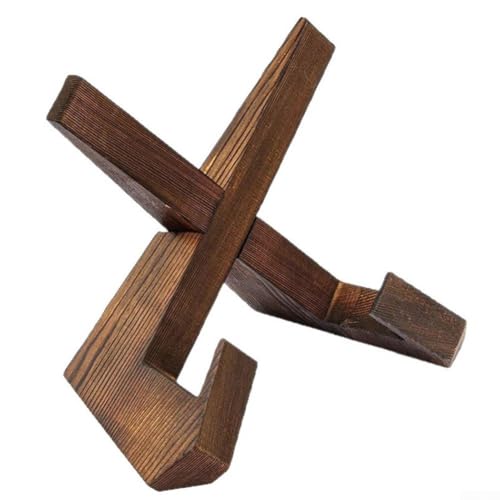 Supporto per libri di ricette in legno marrone rustico per bancone della cucina, supporto per libri di cucina ad angolo regolabile, 21 x 16,6 cm, scaffale per riviste per organizzazione domestica