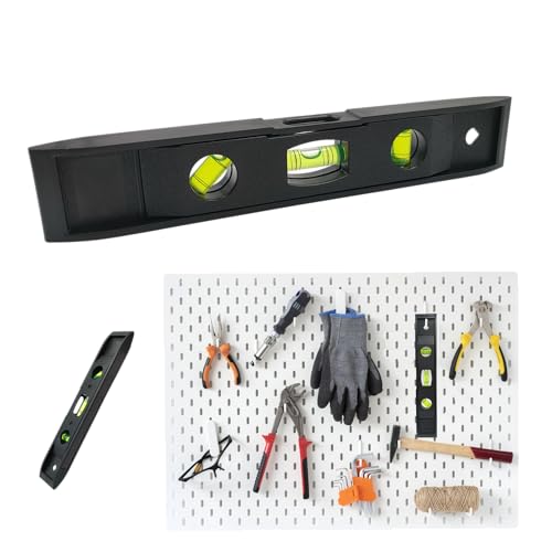 BullTek Niveau torpille à 3 bulles, 23 cm, niveau torpedo magnétique, compact, alignement précis, balance hydraulique avec bulle fluorescente, horizontale, verticale et 45°