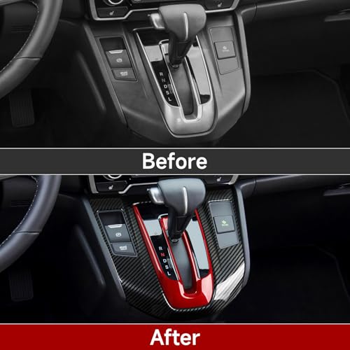Image of Gas 2PCS Gear Shift Panel Decals for Honda CRV 2017 2018 2019 2020 2021 2022 Accessories CR-V ABS Carbon Fiber Stickers