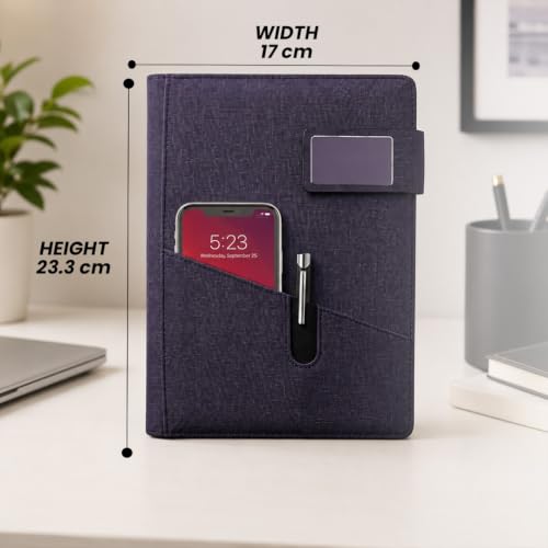 Image of Giftana Office Planner Notebook Diary, Jute Diary with Magnetic Lock, Organizer Diary for Office Personal Daily Planner Notebook Diaries, New Year Corporate Gifts for Employee (Black)
