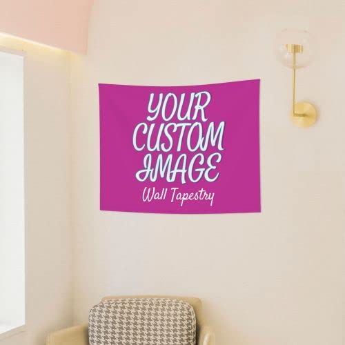 Custom Tapestry with Photo Text Customized Backdrop Decor Personalized Wall Hanging Art for Bedroom Birthday Christmas Halloween Wedding Graduation Valentines Mothers Fathers Day Gift, 28.7x37.4 inch