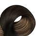 Full Shine Tape in Hair Extensions Color 1B Off Black Fading to 6 and 27 Honey Blonde 16 Inch Invisible Hair Extensions Real Human Hair Tape in 20PCS Seamless Remy Soft and Silky 50g for Party