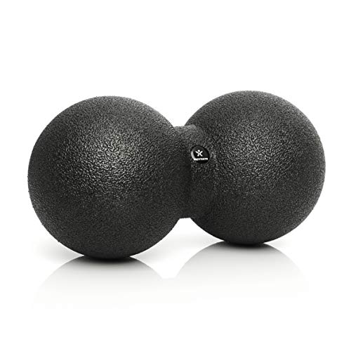 BODYMATE Großer Faszien-DUO-Ball Schwarz, Selbstmassage-Ball für Faszientraining, Durchmesser 12cm Länge 24cm 3