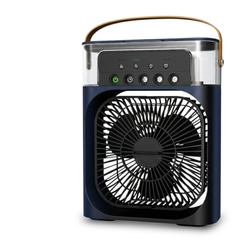 Image of Portable Mini Air Cooler Fan with Water Spray, USB Rechargeable Personal Cooling Fan for Home, Office, Bedroom & Desk