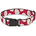 Buckle-Down Dog Collar Plastic Clip Lilo Stitch Bounding Lilo Dress Leaves Red Ivory 9 to 15 Inches 1.0 Inch Wide