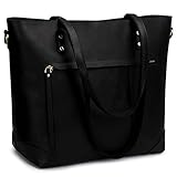 S-ZONE Vintage Genuine Leather Shoulder Bag Work Totes for Women Purse Handbag with Back Zipper Pocket Large
