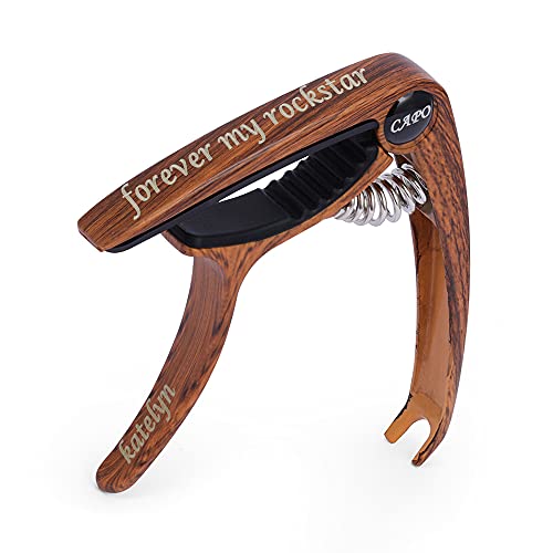 Gemszoo Personalized Guitar Capo Customized Engraved Name Text Music Gift for Acoustic and...