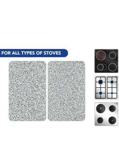 Chums Set of 2 Universal Gas and Electric Induction Hob Covers - Chopping Board Worktop Surface Protectors in Slate - Image 5