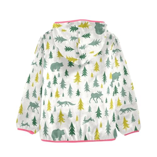 OTVEE Winter Forest Tree Animals Kids Hoodie Jacket Fall Spring Full Zip Warm Outwear Coat2