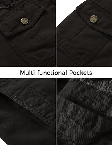 Image of WenVen Men's Military Jacket Fleece Lined Winter Puffer Coat Cotton Windbreaker Parka