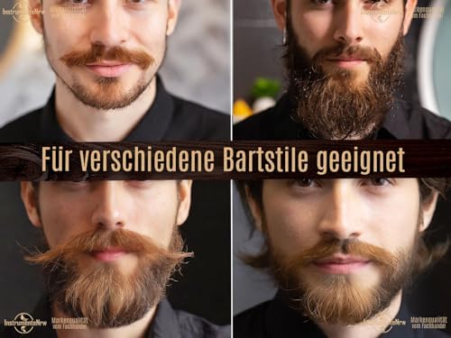 Foto von Bartschere aus Solingen Haarschere mit einseitiger Mikroverzahnung Made in Germany Nasenhaarschere Schnurrbartschere für die optimale Bartpflege zum Kürzen von Barthaaren, Nasenhaaren und Kopfhaaren