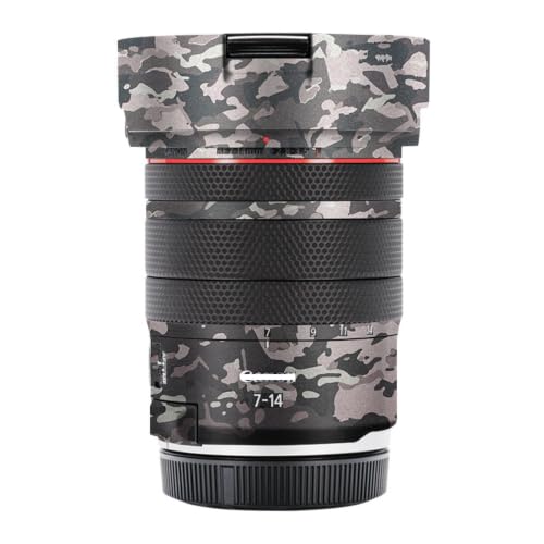 Mebont �J�����A�N�Z�T���[ Canon RF7-14mm F2.8-3.5L FISHEYE STM�Ή� �����Y�ɓK������ی쑕���X�e�b�J�[�ŁA�ώC�����A�ϖ��Ր�������������Y�X�L���ی�t�B�����A����(Camo Black)