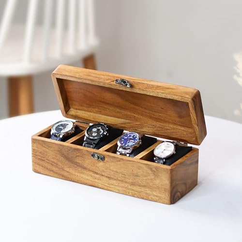 KRAFTYHOME Wooden watch box | 4 slot watch case | Watch organiser | Watch display - 4 slot (B0CJC6C5DC) Amazon Price History, Amazon Price Tracker