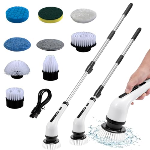 Autolaveuse électrique Rotative, Brosse De Nettoyage électrique sans Fil, Tête De Brosse Remplaçable pour Un Nettoyage Multifonctionnel, Conception étanche Ipx6