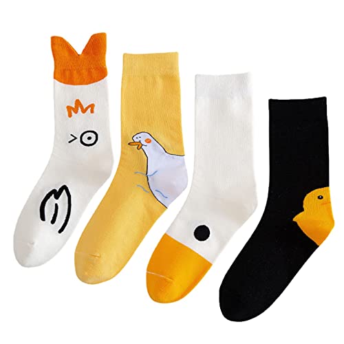 ZPLMIDE Lot de 4 paires de chaussettes en coton pour femme Motif dessin animé Taille M Cover