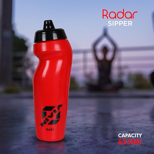 Nivia Radar Sippers Bottle for Sports Cycling, Gym & Running Bottle for Training, Exercise, & Fitness, with Portable, Light Weight, & Leakproof With Quick-Grip, 625ml (Red, Polyethylene, Pack of 1) 2 41s3npePdfL