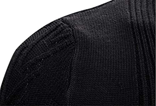 Hzcx Fashion Men's Slim Fit Long Sleeve Open Front Cardigan Sweater With Pockets Sjxz1812-Ym035-60-B-Us L Black #TOP4