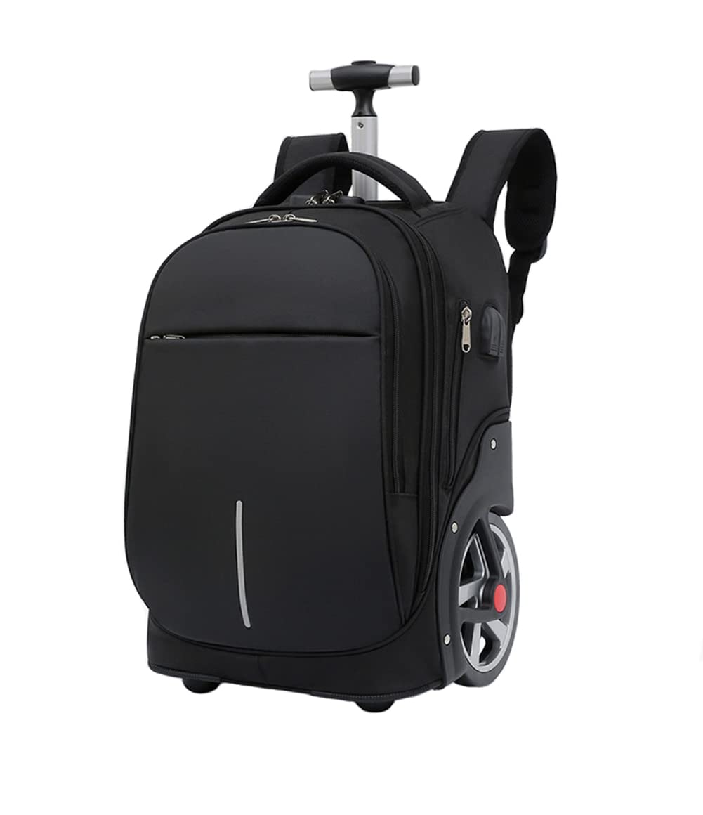 Zaino Trolley con Ruote 19 Pollici Porta PC Portatili Antifurto Caricatore USB - Grande Borsa Laptop Ufficio Scuola