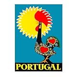 Póster de Pared Arte & Vida,Pósters de Arte de Viaje Vintage Portugal,Cuadro de Estampas Arte de Turismo Retro,Decor de Pared Ilustración de Postales Atracciones Mundiales,para Hogar Sala,Sin Enmarcar