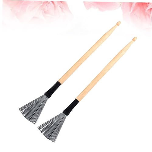 Conjunto de baquetas y cepillos para batería de madera y alambre de acero, 294 mm, para principiantes y profesionales, ideal para jazz miniatura 6