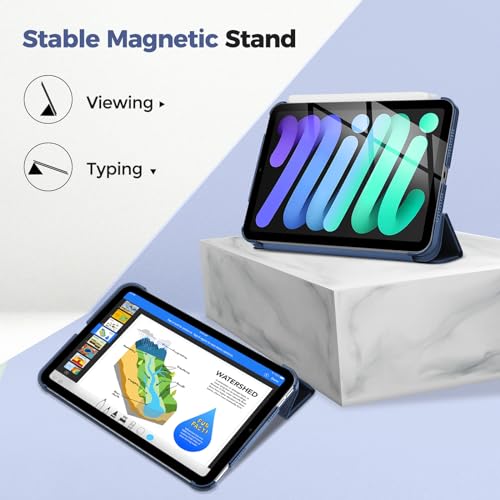 Image of ProCase Smart Case for iPad mini 7 A17 Pro 2024 /iPad Mini 6 2021 8.3 Inch iPad mini 7th /6th Gen Case, Hard Back Cover for iPad mini 8.3 inch 7th Gen A2995 /A2996 /A2993 /6th Gen A2567 A2568 A2569 -Oceanblue | Slim iPad Mini 7th /6th Gen Case Hard Back Cover for iPad Mini 7th Gen A2995 /A2996 /A2993 /6th Gen A2567 A2568 A256