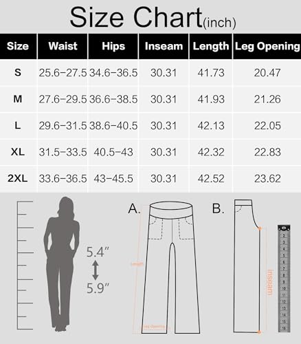 Talovee Yoga Pants Women Wide Leg Pants High Waist Stretch Dress Casual Sweatpants Lounge Pants With Pockets Black thumb #5