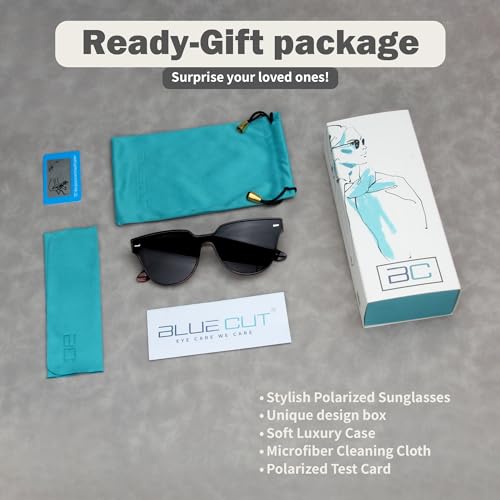 BLUE CUT Women Polarized Sunglasses Trendy Vintage Classic Style UV-400 Protection4