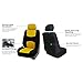 FH Group Car Seat Covers Full Set Cloth - Universal Fit Automotive Seat Covers, Low Back Front Seat Covers, Solid Back Seat Cover, Washable Car Seat Cover for SUV, Sedan and Van Yellow