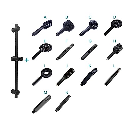 Ensemble coulissant de douche mural noir mat avec support réglable et mobile - 4