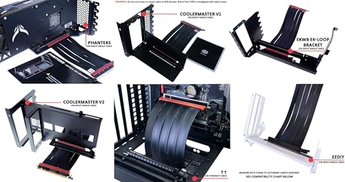 Image of LINKUP - Ultra PCIe 4.0 X16 Riser Cable (Reconditioned) [RTX4090 RX6950XT x570 B550 Z690 Tested] Vertical Mount Gaming PCI Express Gen4┃Universal 90 Degree Socket (10cm / 3.9 inch) 3.0 Gen3 Compatible
