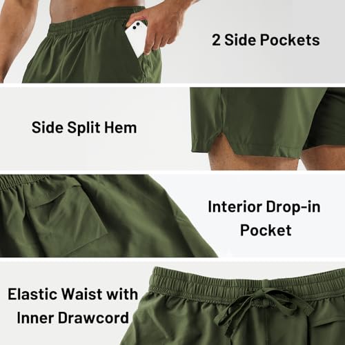 Image of MIER Men's Workout Running Shorts Lightweight Active 5 Inches Shorts with Pockets, Quick Dry, Breathable