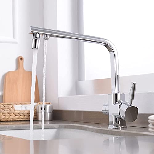 Robinet 3 voies cuisine noir double idéal pour eau pure saine