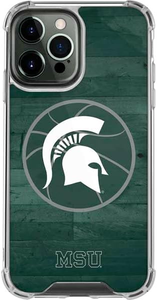 Skinit Clear Phone Case Compatible with iPhone 13 Pro Max - Officially Licensed Michigan State University MSU Letters Design