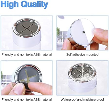 Redamancy Tea Towel Holder, 3 Pcs Towel Hooks, Round Self-Adhesive Hooks, Kitchen Hooks, Push in Suction Hand Towel Holder for Bathroom, for Bathroom Kitchen and Home, No Drilling Required