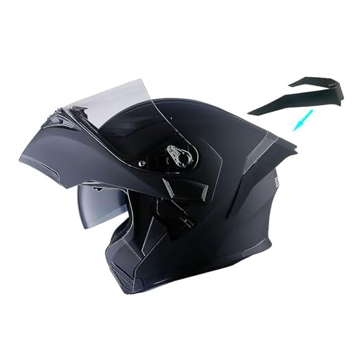 1Storm Motorcycle Modular Full Face Helmet Flip up Dual Visor Sun Shield: HB89 Matt Black; Size XL