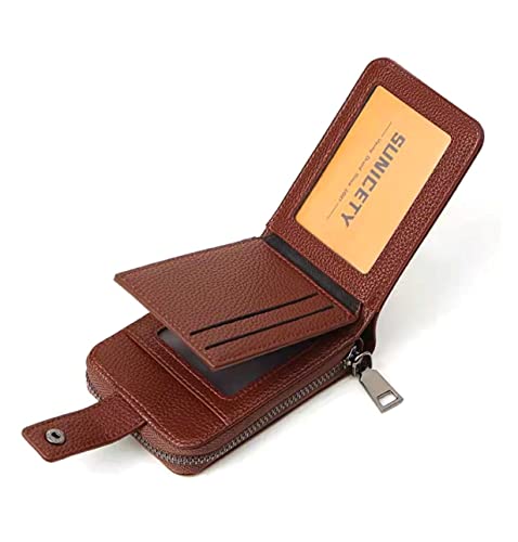 Goevcclei Billetera de Tarjeta de crédito, Titular de Tarjeta de crédito con protección RFID, Titular de Tarjeta 16, Billetera Neutral,Regalos para Hombres (Marrón) Cover