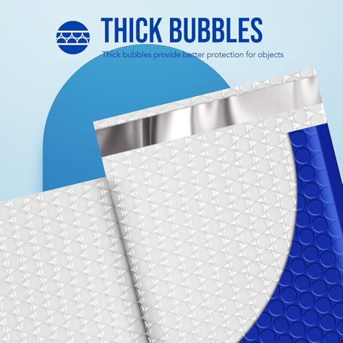 Image of Fuxury Large Bubble Mailers 10.5x16 inch 500 Pack Royal Blue Self Seal Padded Envelopes Bulk Waterproof Mailing Envelopes Bubble Padded #5 Cushioning Padded Mailers for Small Business Packaging