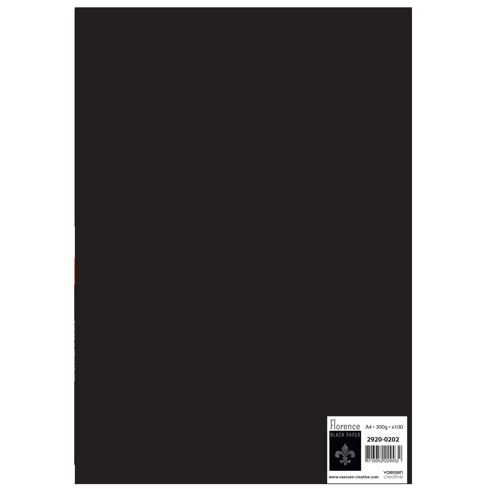 Florence Cardstock Smooth, Coloured Card Making Supplies A4, Black, 100 Sheets